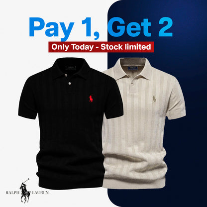 RL Textured Knit Men’s Polo – BUY 1, GET 2