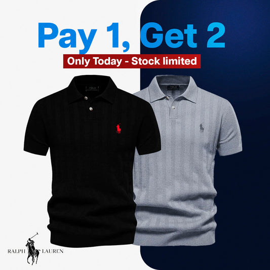 RL Textured Knit Men’s Polo – BUY 1, GET 2